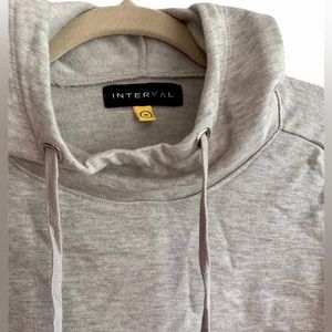 NWT Cozy Cowl Hoodie with Tulip Hem in Light Heather Gray